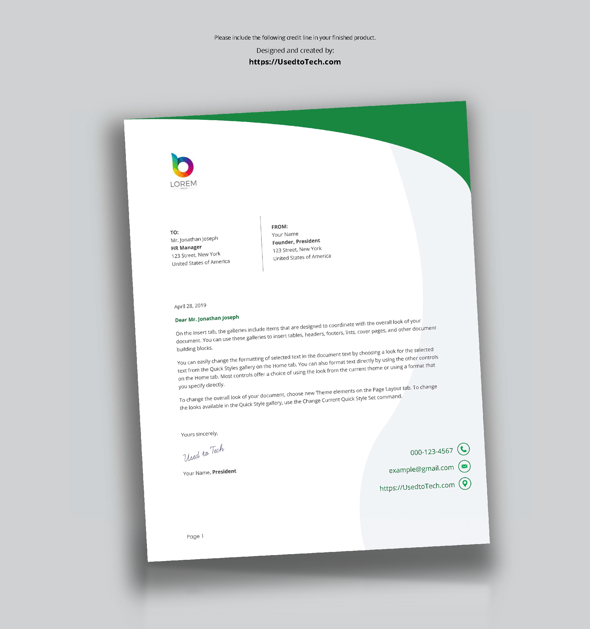 Perfect Letterhead Design In Word Free – Used To Tech For Word Stationery Template Free