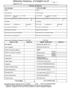 Personal Financial Statement Template Excel - Oflu.bntl throughout Blank Personal Financial Statement Template