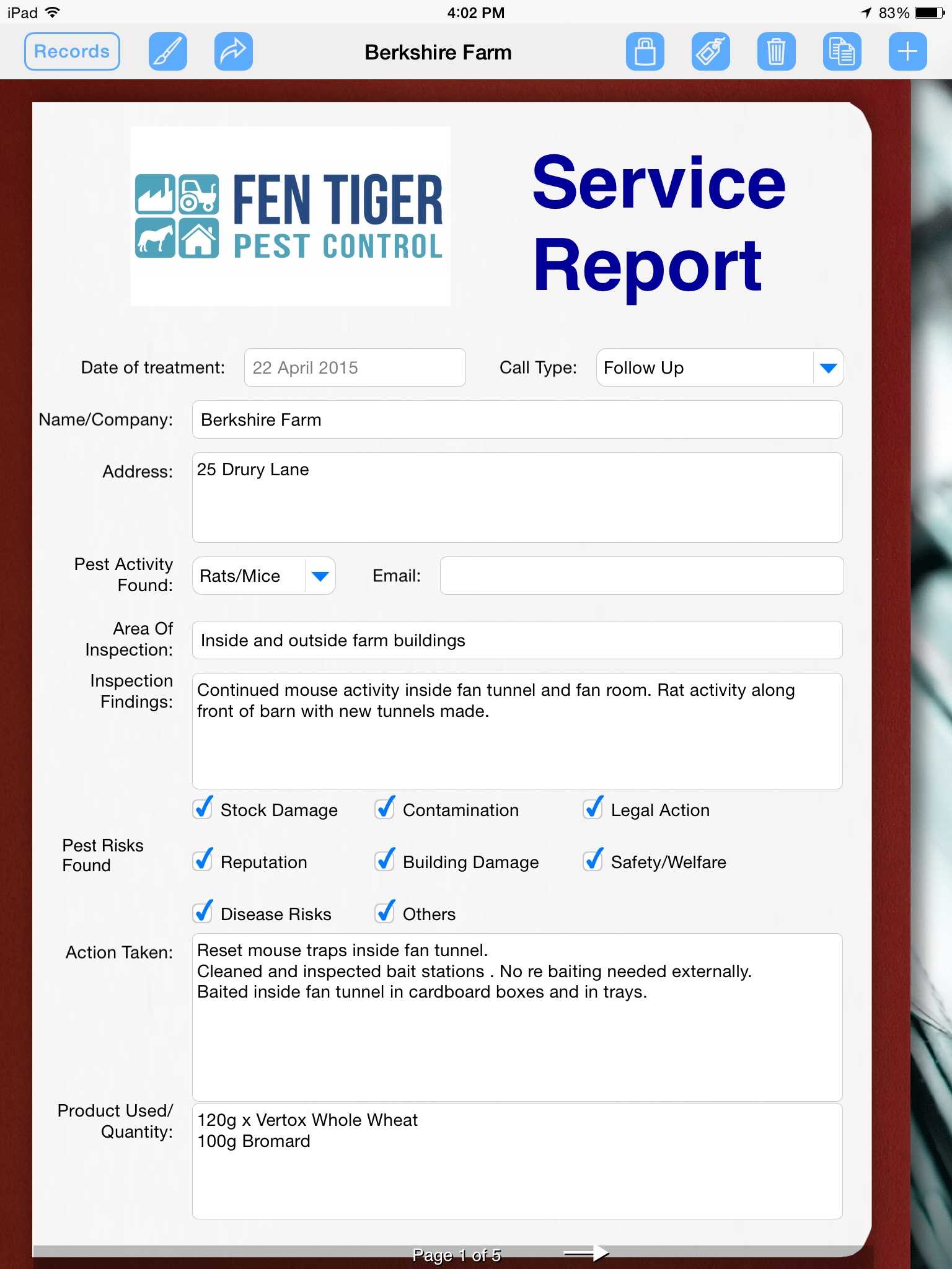 Pest Control Uses Ipad To Prepare Service Report | Form Intended For Pest Control Inspection Report Template