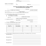 Petition For Correction Of Entry In Birth Certificate Sample For Blank Petition Template