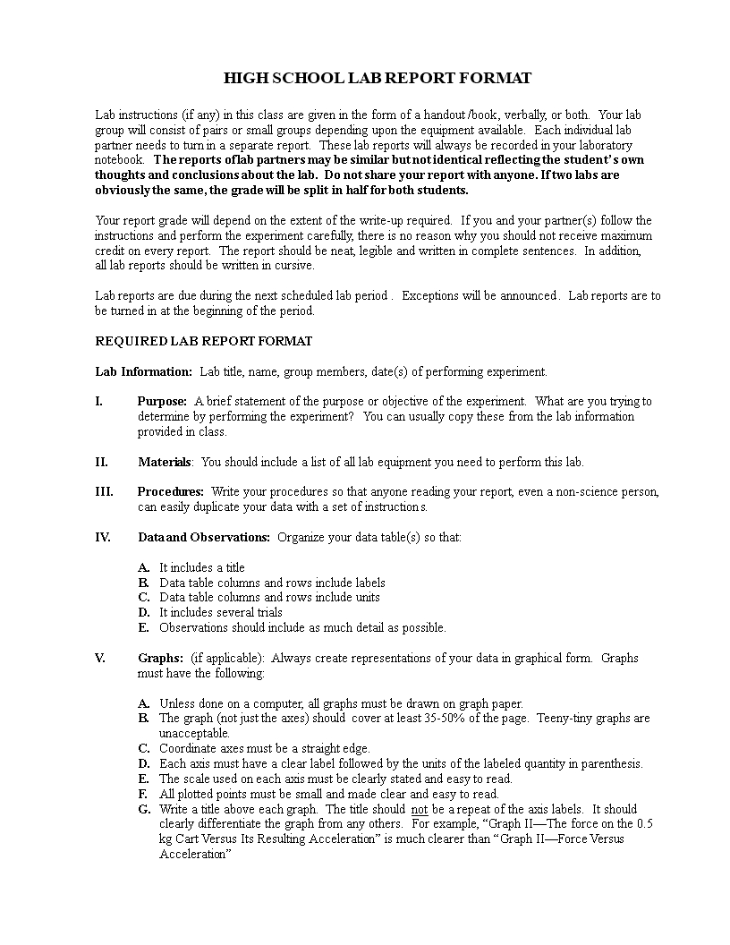 Physics Lab Report Format | Templates At Intended For Formal Lab Report Template