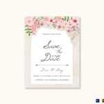 Pink Floral Save The Date Card Template Intended For Save The Date Template Word