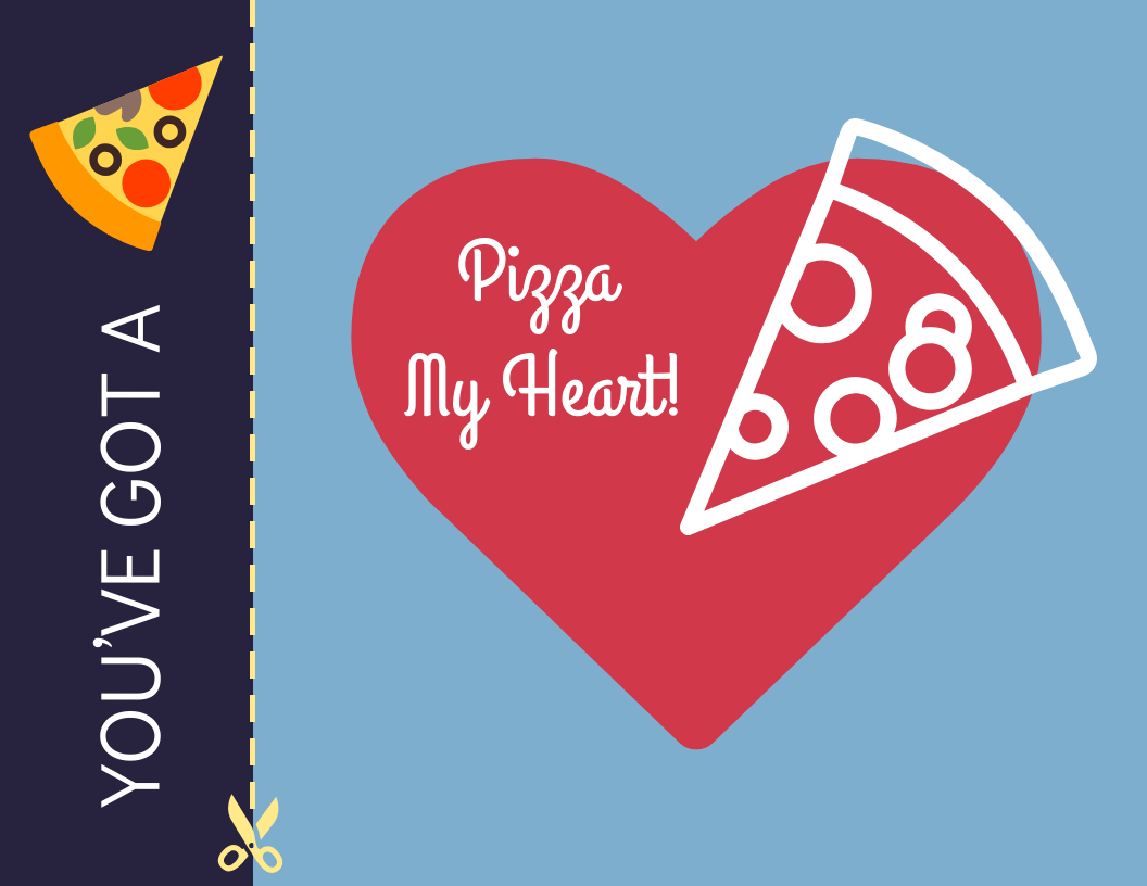 Pizza My Heart Valentine's Day Card Template Intended For Boyfriend Report Card Template