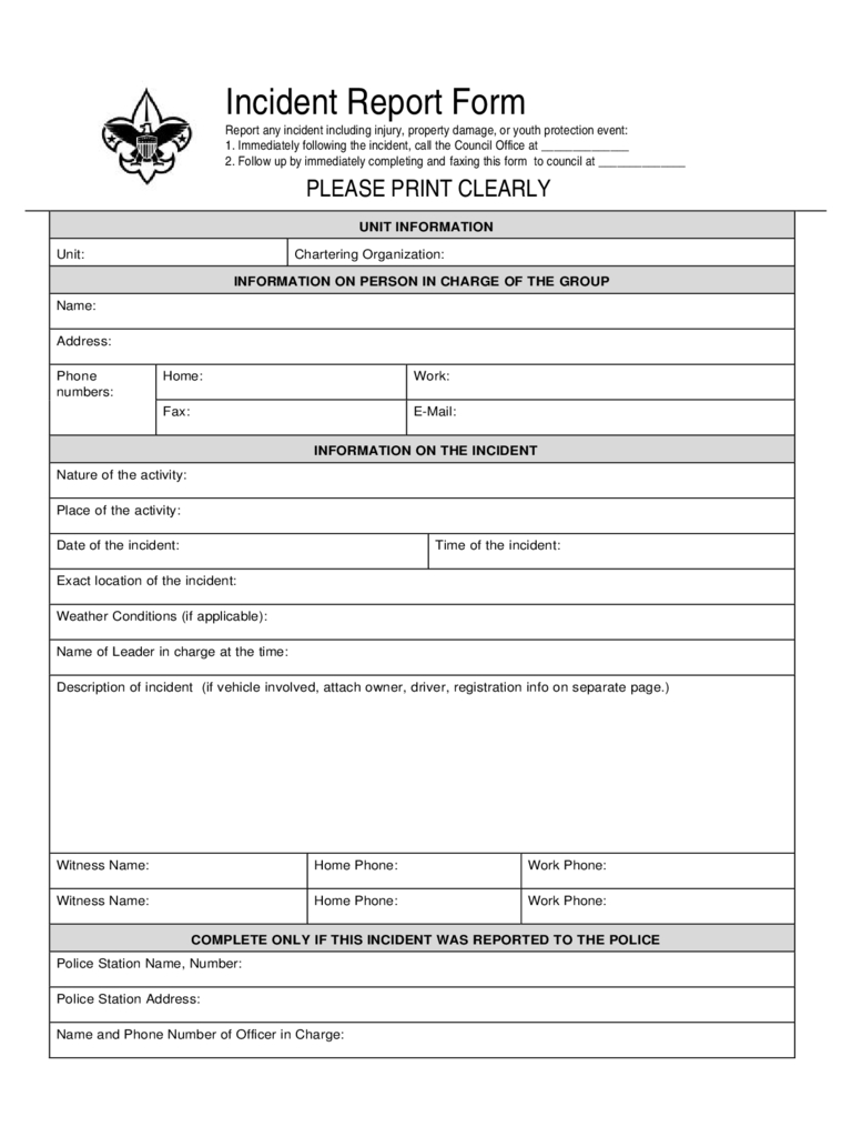 Police Incident Report Form – 3 Free Templates In Pdf, Word Throughout Incident Report Form Template Word