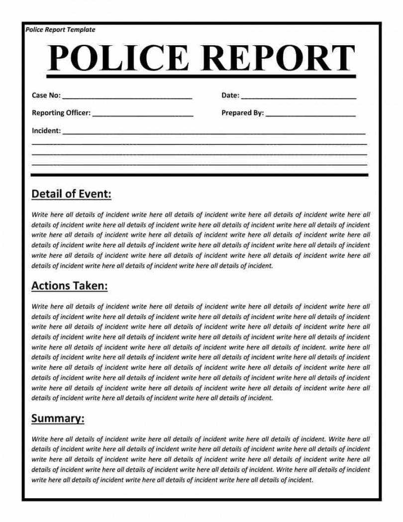 Police Report Format Template Within Fake Police Report Template