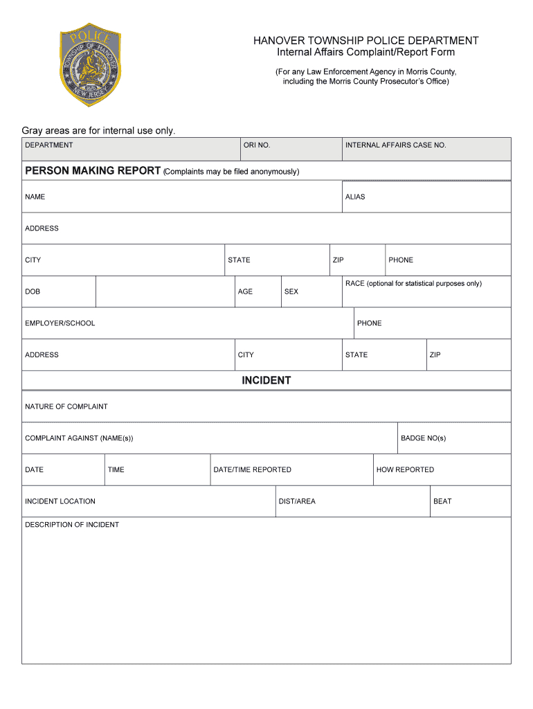 Police Report Template – Fill Online, Printable, Fillable In Generic Incident Report Template