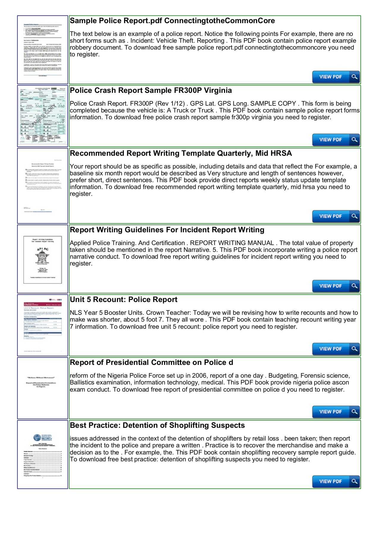 Police Shoplifting Report Writing Template Sample Pages 1 Throughout Police Report Template Pdf