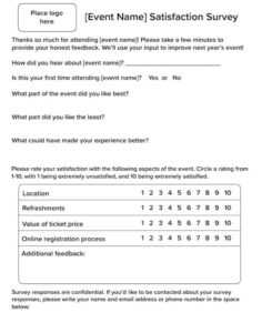 Post-Event Survey Tips And Template - Qgiv Success Center for Event Survey Template Word