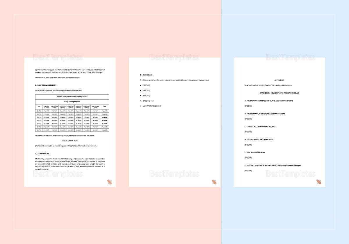 Post Training Report Template Within After Training Report Template