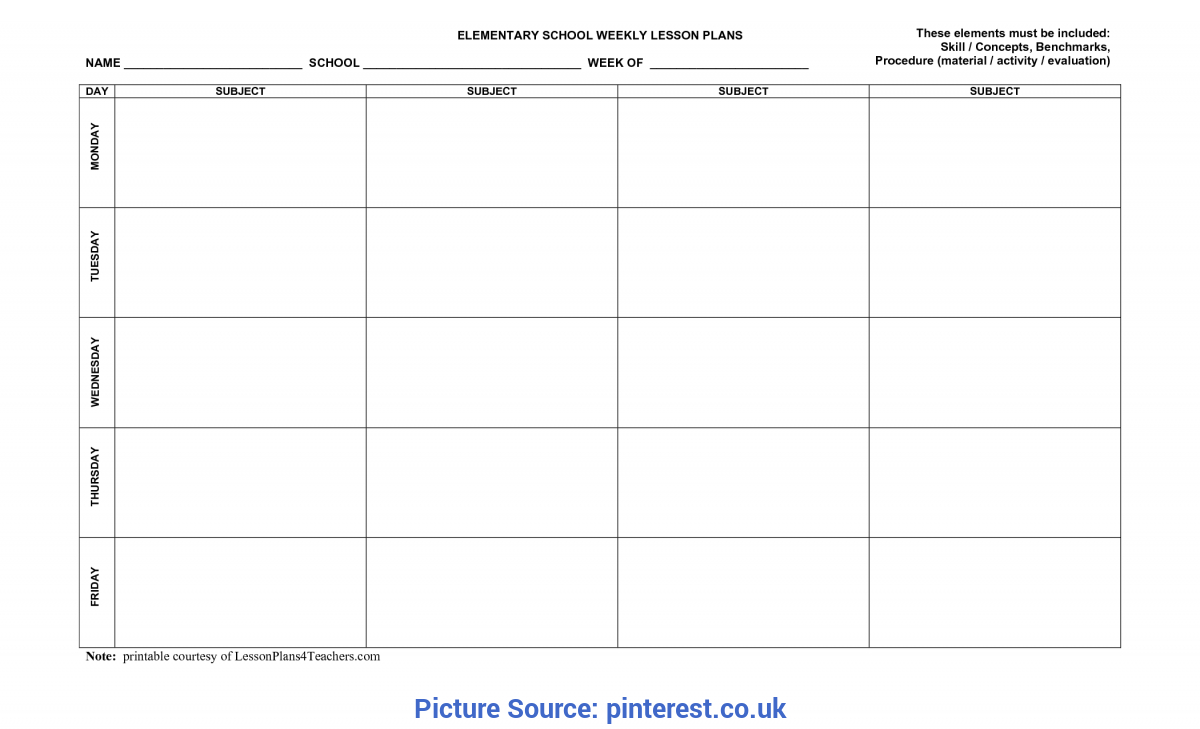 Preschool Lesson Plan Template E Commercewordpress Free Prin Throughout Blank Preschool Lesson Plan Template