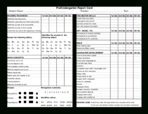 Preschool Report Card | Templates At Allbusinesstemplates pertaining to Character Report Card Template