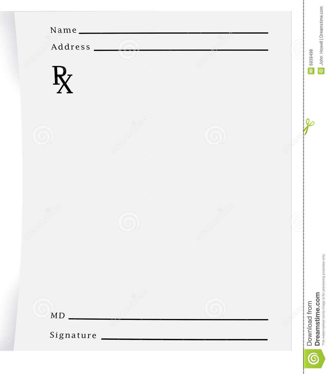 Prescription Pad Blank Stock Illustration. Illustration Of With Blank Prescription Form Template