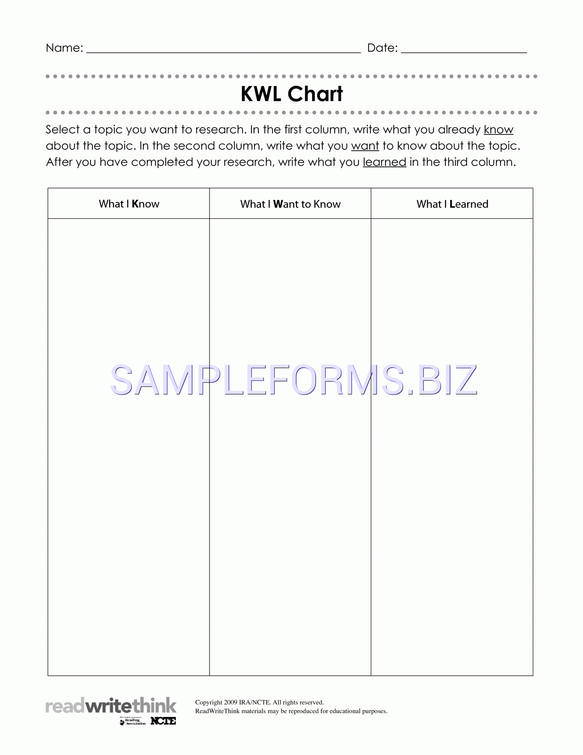 Preview Pdf Kwl Chart 1, 1 Intended For Kwl Chart Template Word Document