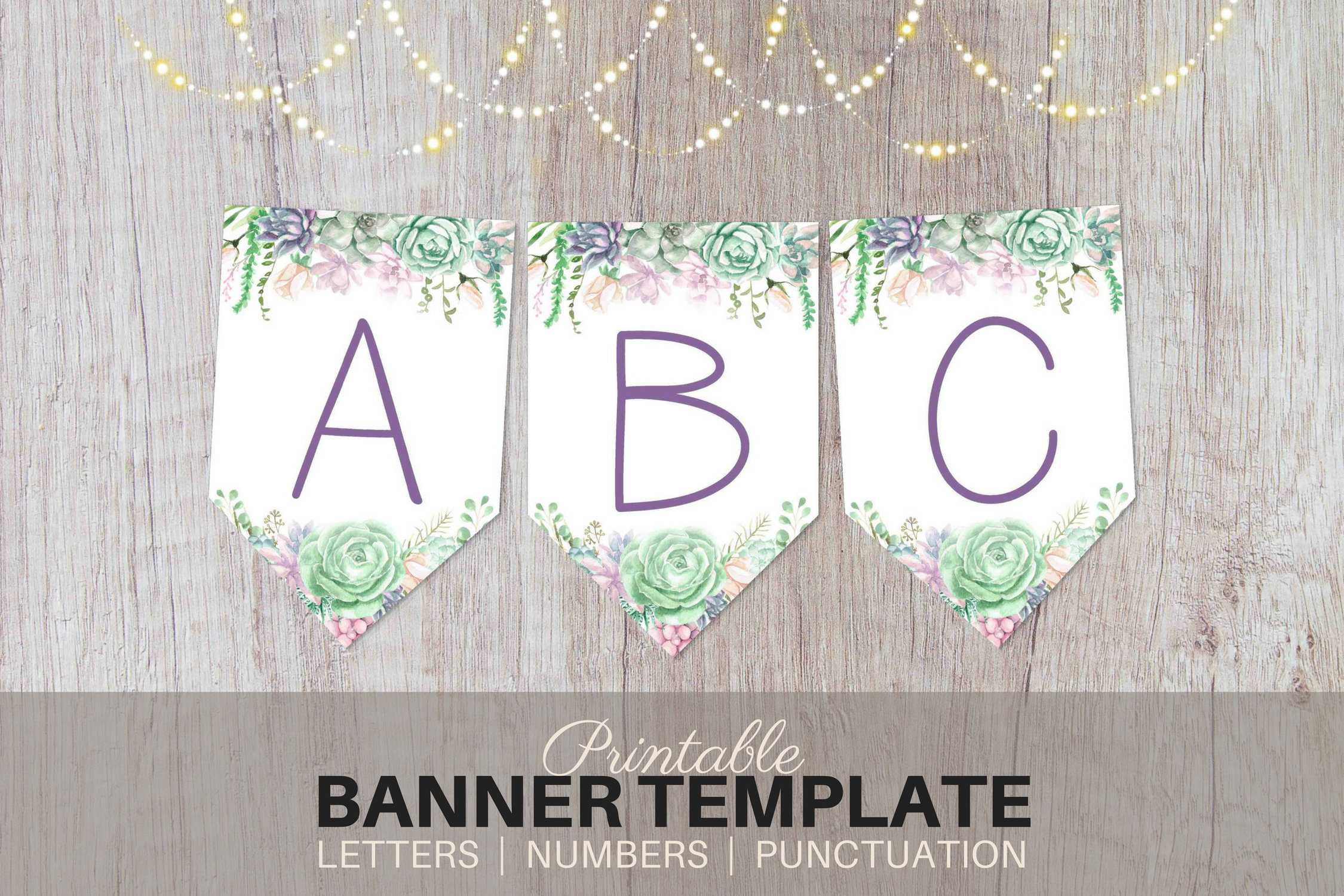 Printable Banner Template – Watercolor Succulents – Editable Printable  Banner Letters Pdf Bridal Shower, Birthday, Baby Shower, Party Banner Throughout Bridal Shower Banner Template