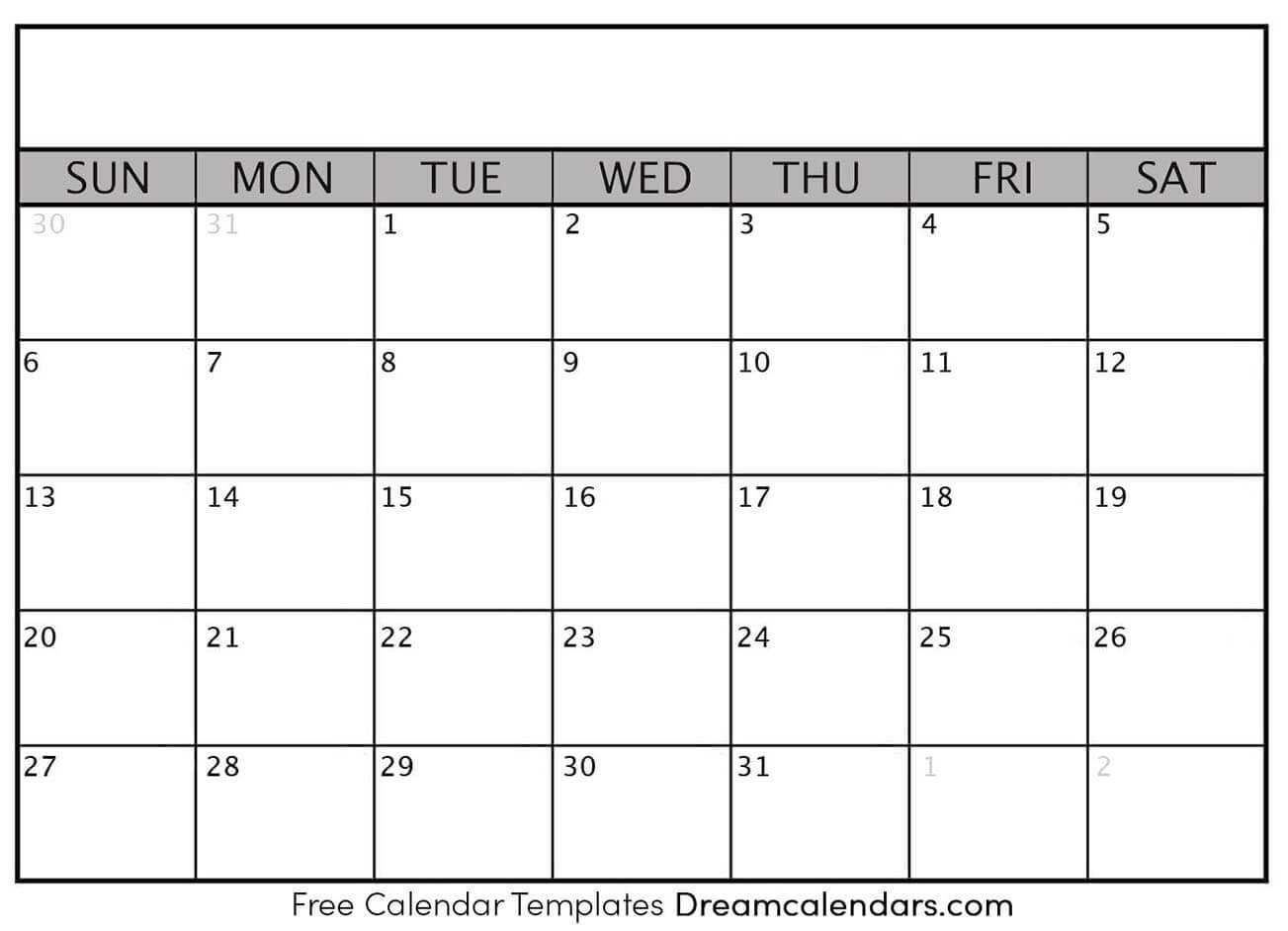 Printable Blank Calendar 2020 | Dream Calendars Regarding Blank Calander Template