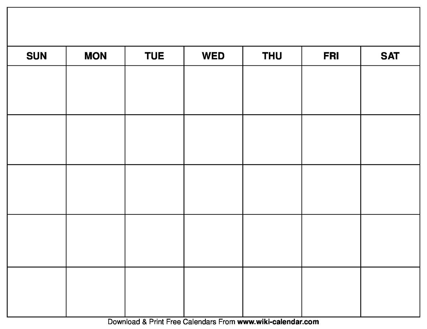 Printable Blank Calendar Templates For Full Page Blank Calendar Template