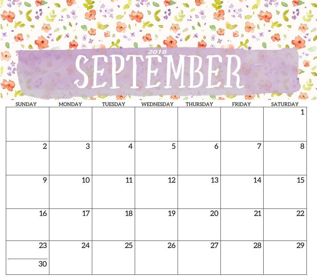 Printable Calendar September 2018 For Kids | Printable 2019 Inside Blank Calendar Template For Kids