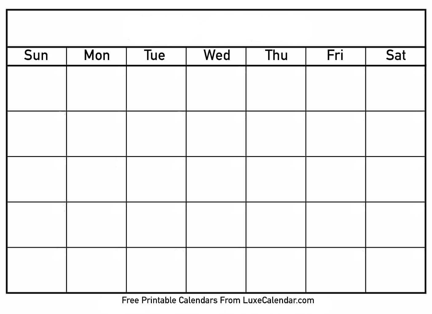 Printable Calendar Templates Full Page – Calendar Inside Blank Calander Template