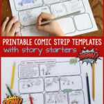 Printable Comic Strip Templates With Story Starters – Frugal For Printable Blank Comic Strip Template For Kids