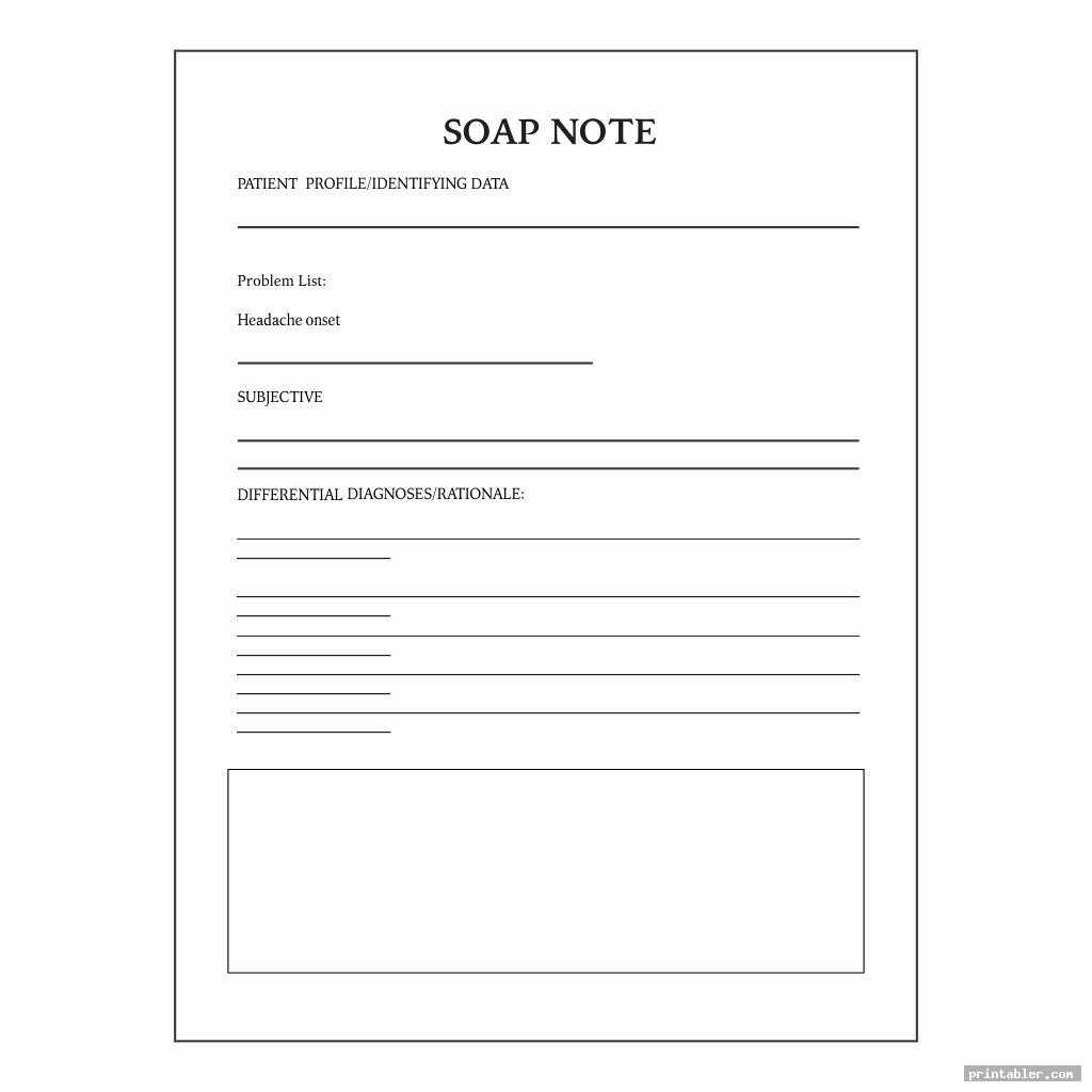 Printable Counseling Soap Note Templates - Printabler Intended For Blank Soap Note Template
