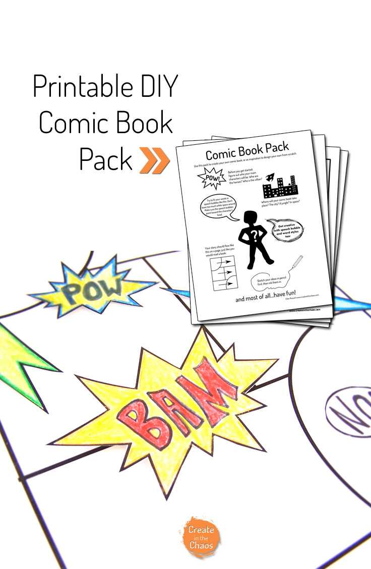 Printable Diy Comic Book Pack And Drawing Resources – Create For Printable Blank Comic Strip Template For Kids