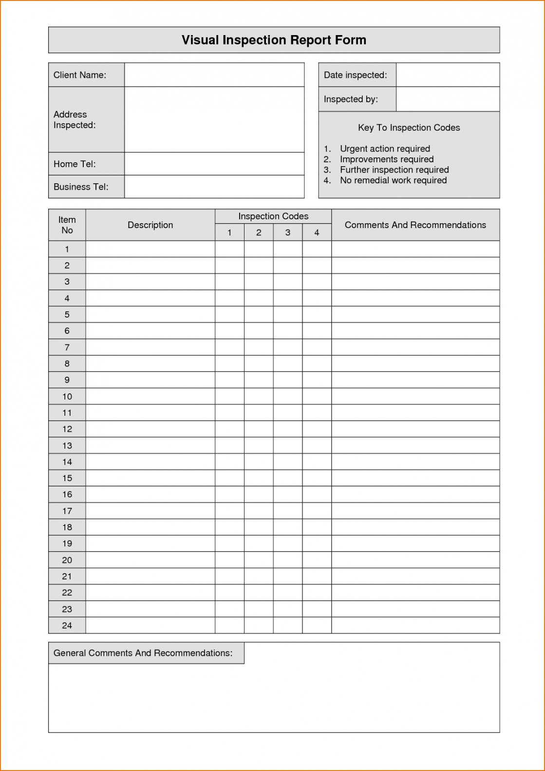 Printable Inspection Report Templates Word Microsoft For Roof Inspection Report Template