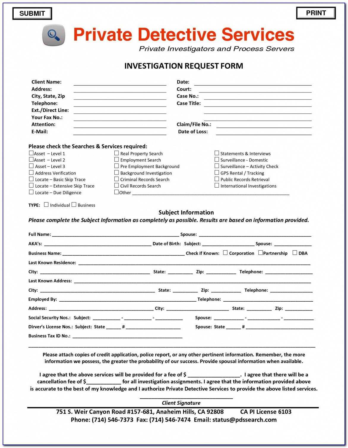 Printable Investigation Report Template Doc Cool Private For Investigation Report Template Doc