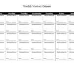 Printable Workout Calendar Inside Blank Workout Schedule Template