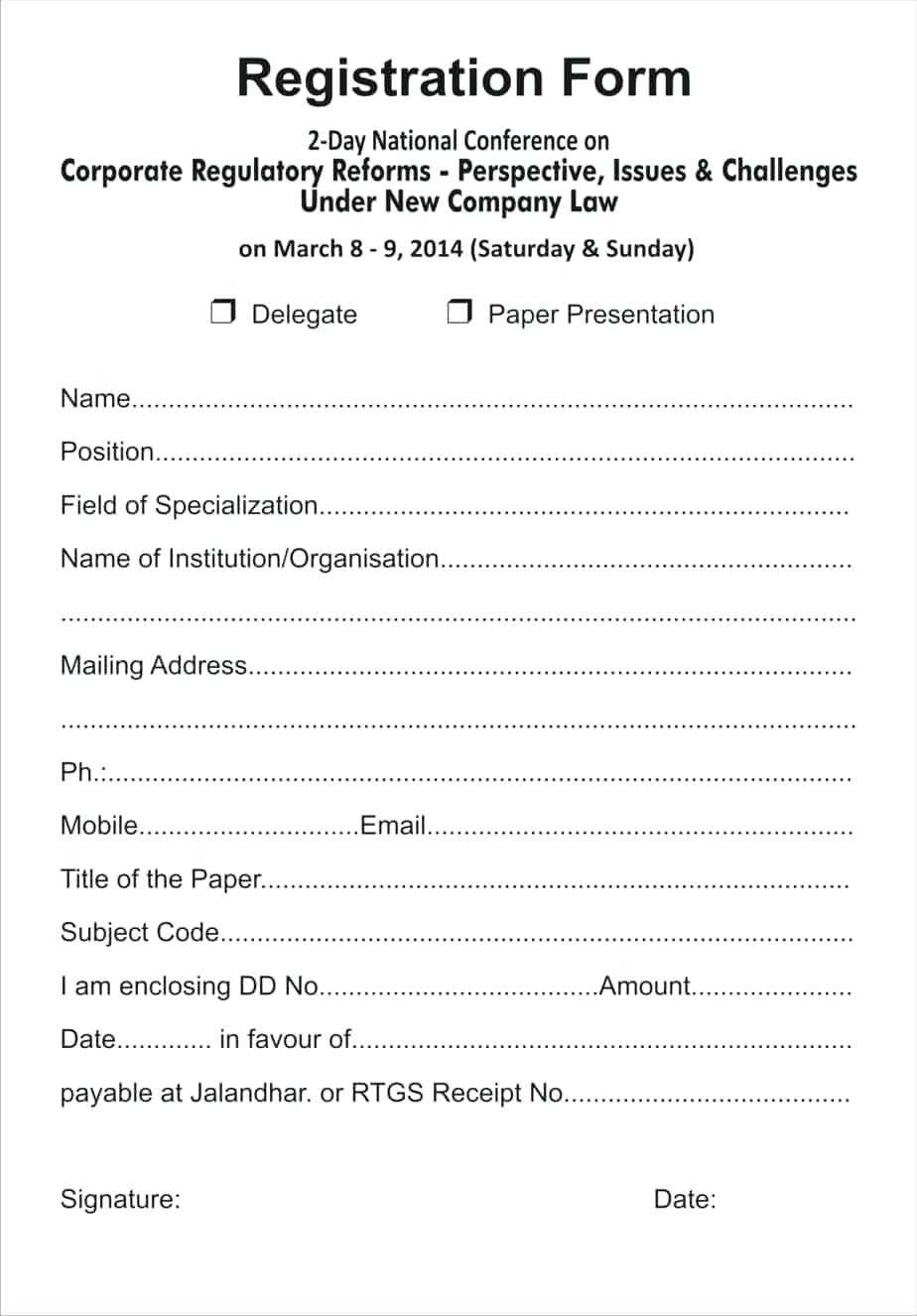 Program Registration Form Template – Heartwork Intended For School Registration Form Template Word