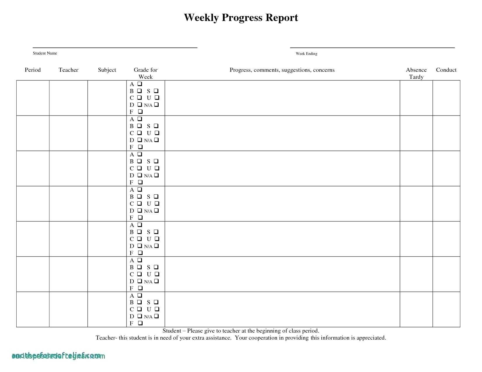 Progress Report For Students Elementary Template Teacher Throughout High School Progress Report Template