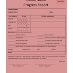 Progress Report Template With Regard To School Progress Report Template