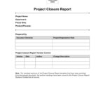 Project Closure Report Intended For Closure Report Template