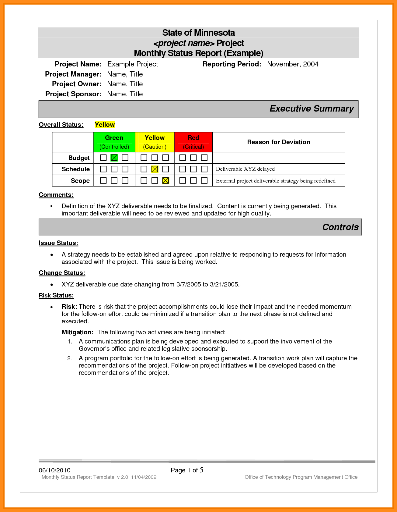 Project Daily Status Report Template Excel And 7 Monthly Inside Monthly Program Report Template