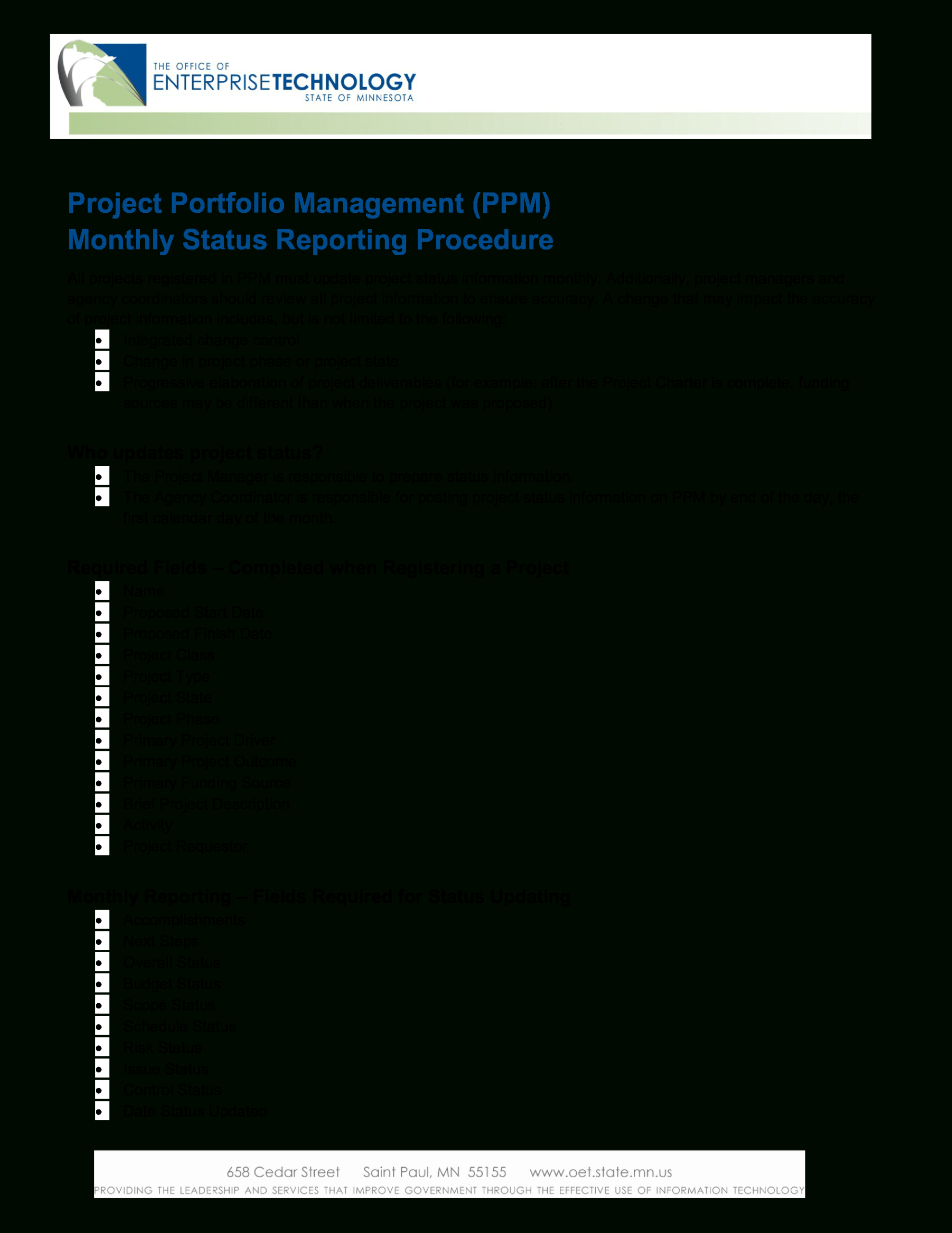 Project Management Status Report | Templates At For Monthly Status Report Template Project Management