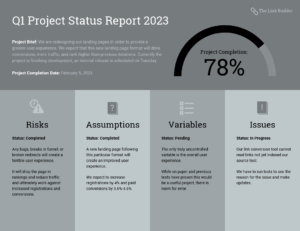 Quarterly Project Status Progress Report Template pertaining to Quarterly Status Report Template