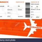 Realistic Airline Ticket Boarding Pass Design Template With Regarding Plane Ticket Template Word