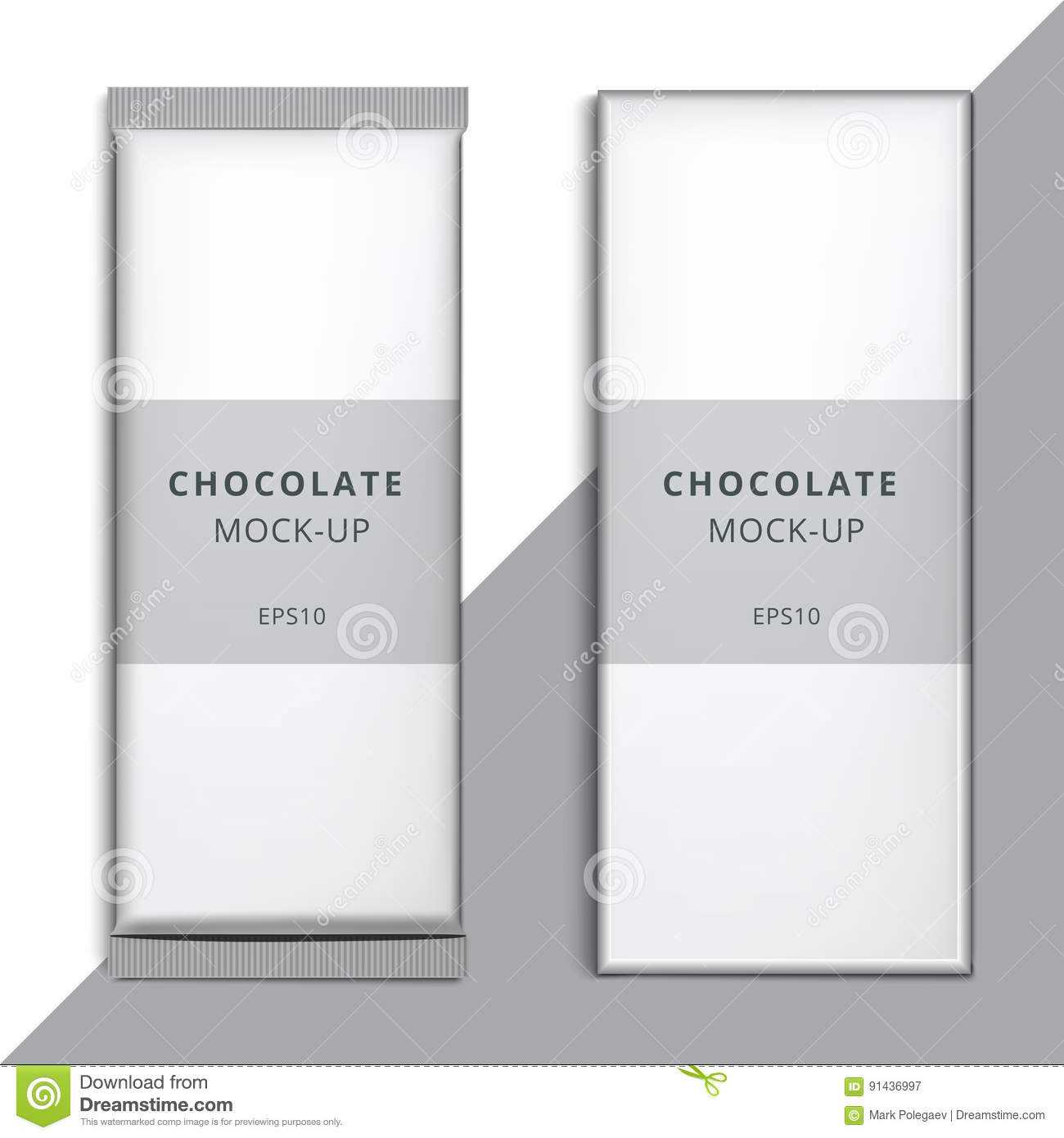 Realistic Blank 3D Chocolate Bar Template Design. Choco Regarding Free Blank Candy Bar Wrapper Template