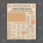 Realistic Old Newspaper Front Page Template. Vector Illustration Intended For Blank Old Newspaper Template