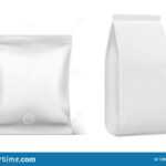 Realistic Pillow Pack. Coffee Doy Blank Mockup, Plastic Regarding Blank Packaging Templates