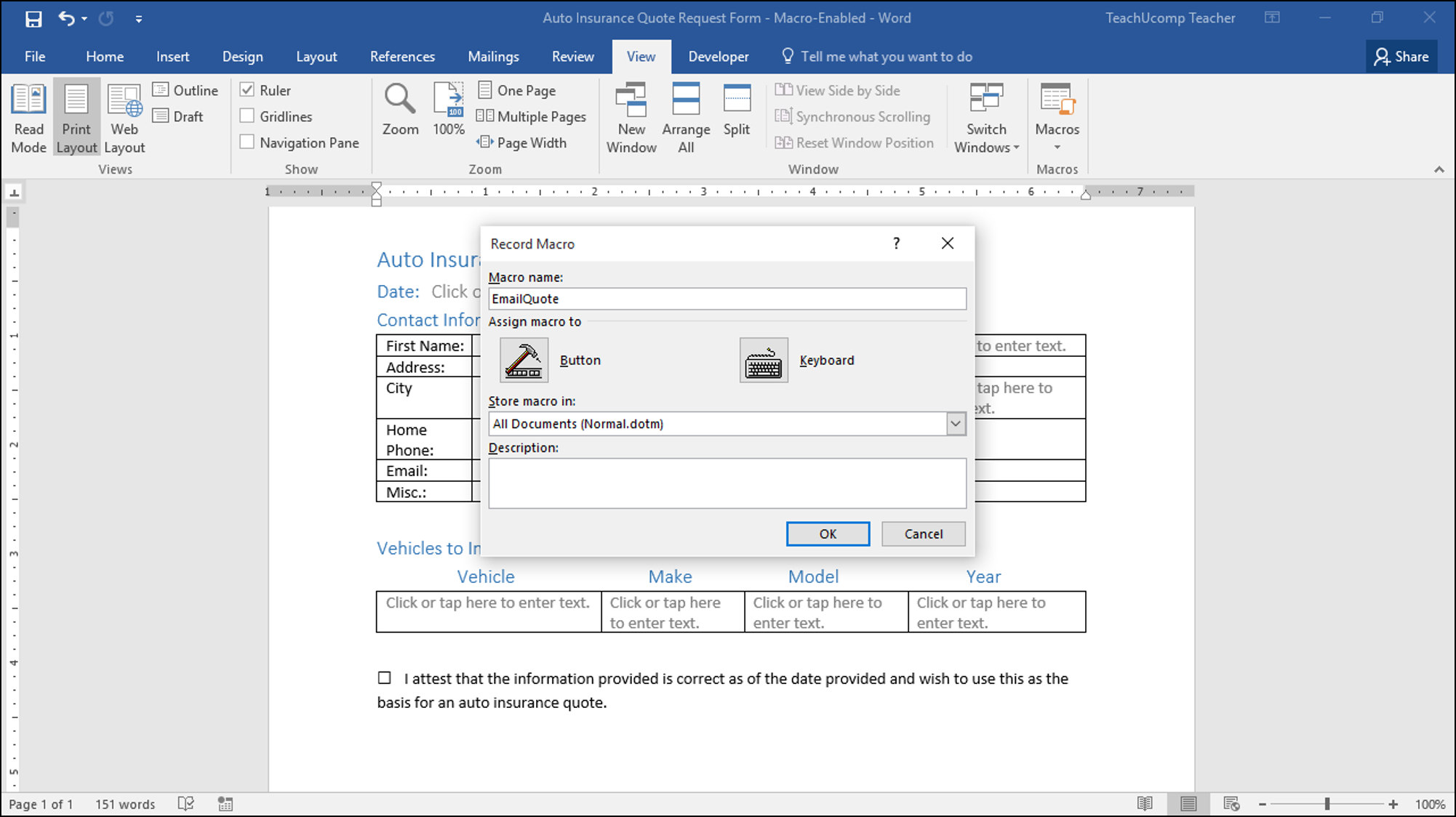 Record A Macro In Word – Instructions And Video Lesson Within Word Macro Enabled Template