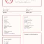 Red Gray High School Report Card – Templatescanva With High School Report Card Template