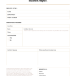 Red Incident Report Template For Template For Information Report