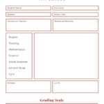 Red Middle School Report Card – Templatescanva In Report Card Template Middle School