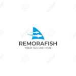 Remora Fish And Shark Fin Logo Template. Sharksucker Vector Design Inside Sharkfin Banner Template