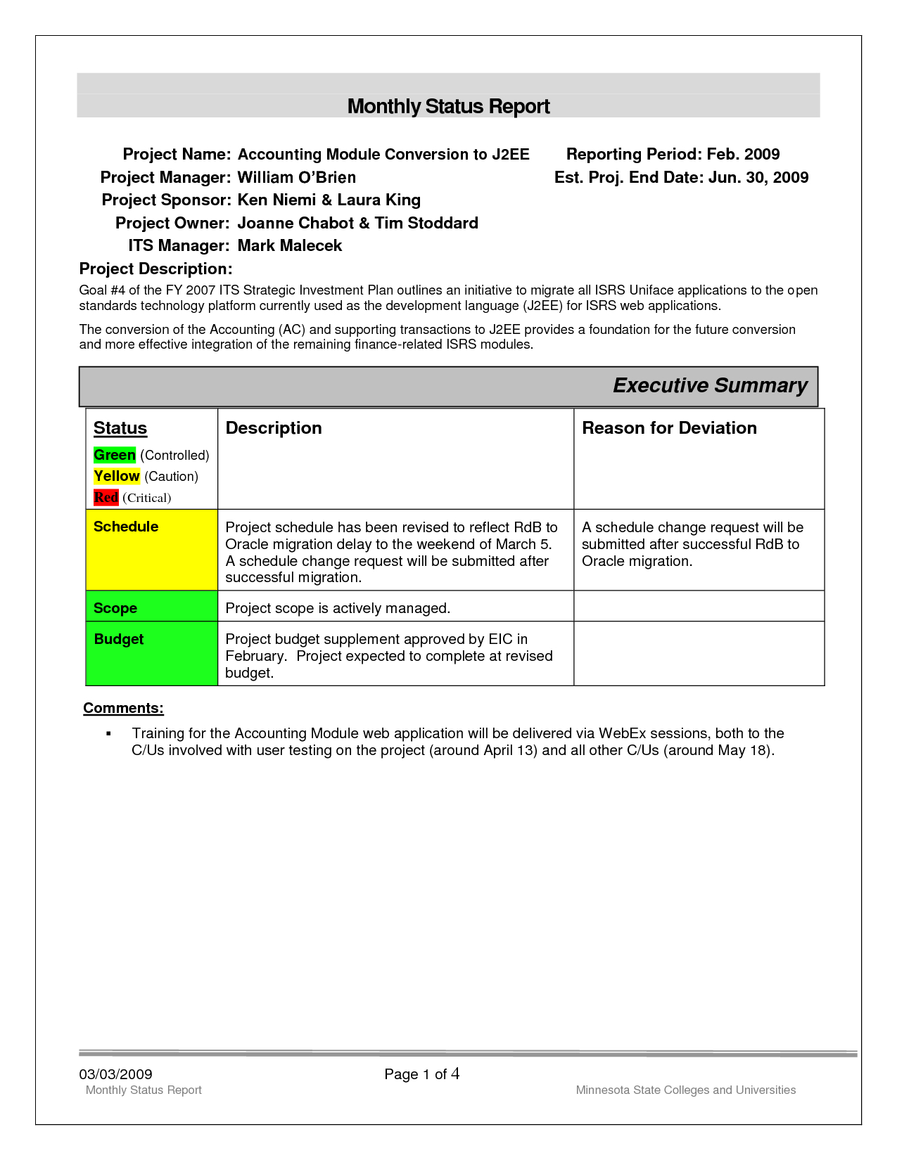 Replacethis] Monthly Status Report Template Format And Inside Monthly Status Report Template