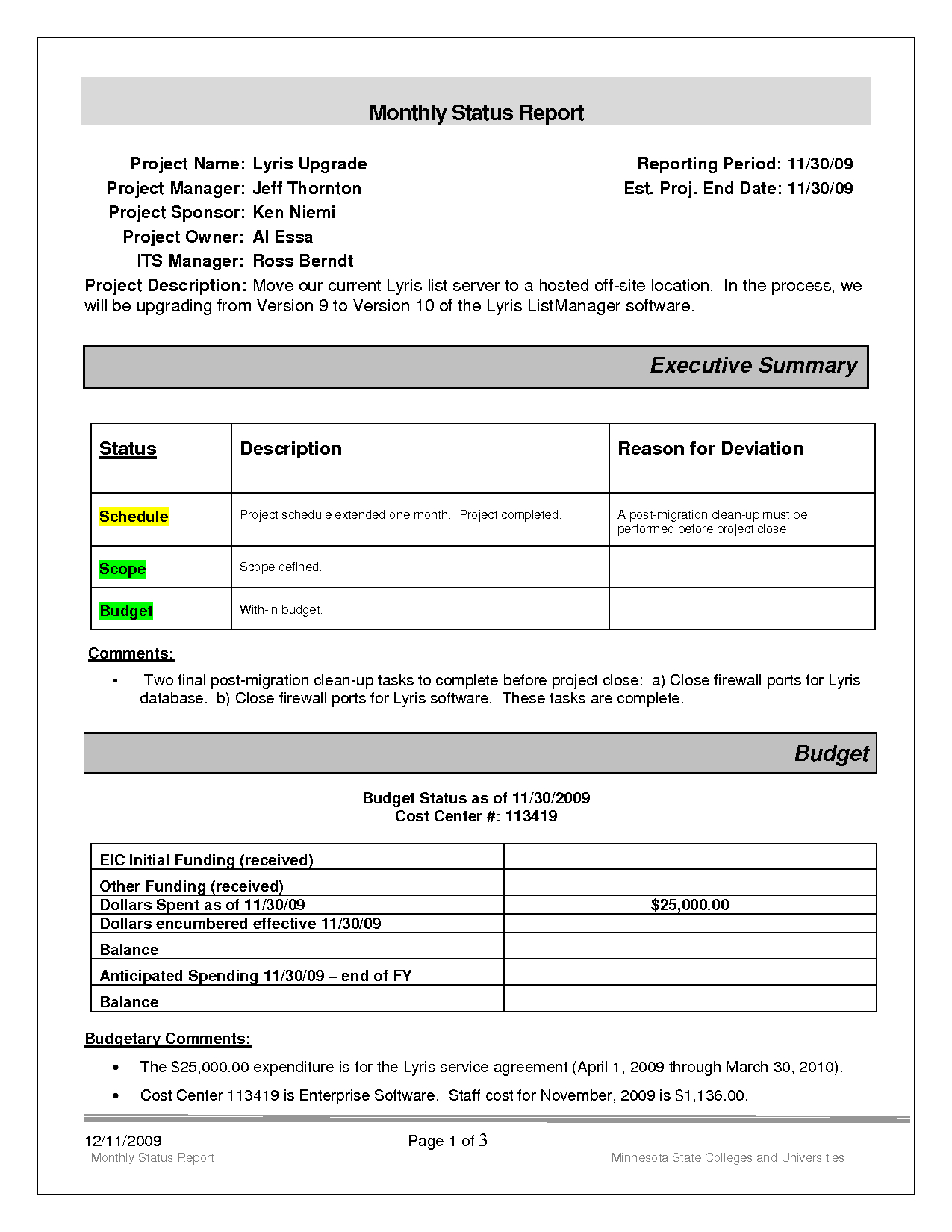 Replacethis] Project Monthly Status Report Template Example For Executive Summary Project Status Report Template