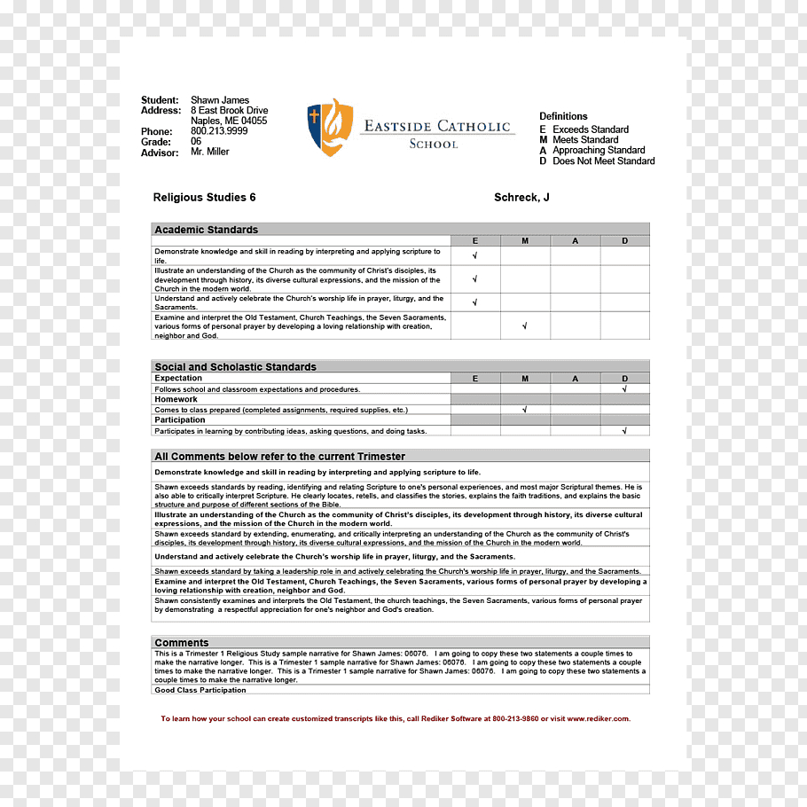 Report Card Middle School Template National Secondary School With Regard To Homeschool Report Card Template Middle School