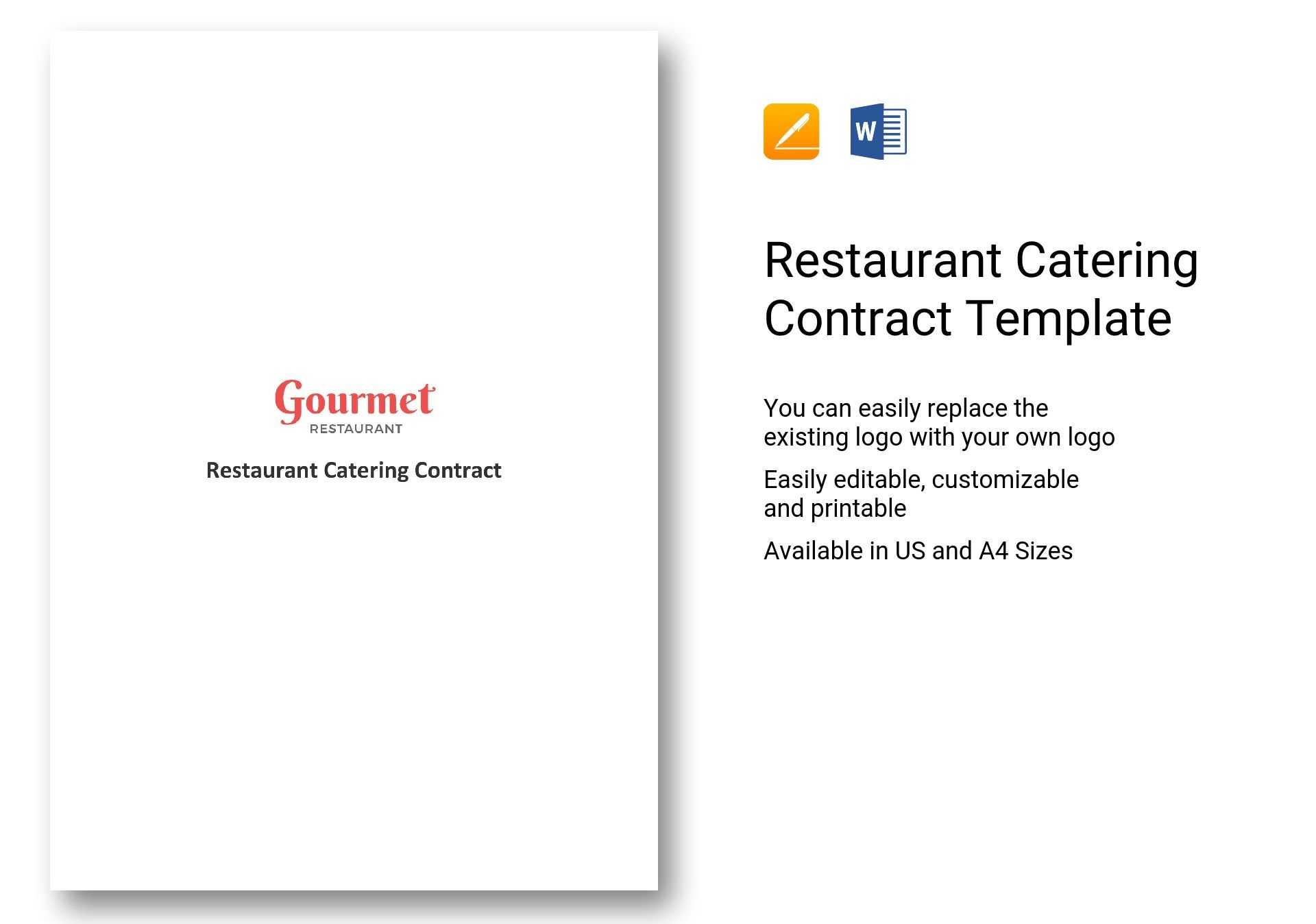 Restaurant Catering Contract Template In Word, Apple Pages With Regard To Catering Contract Template Word