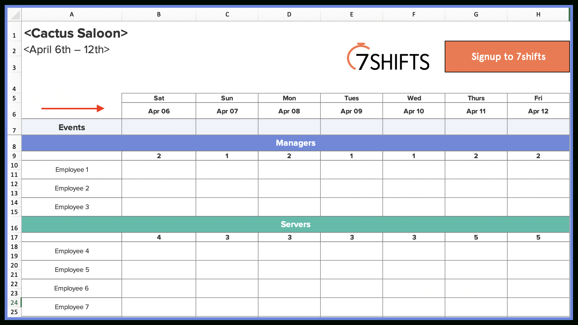 Restaurant Scheduling Excel Template Work Schedule Intended For Hours Of Operation Template Microsoft Word