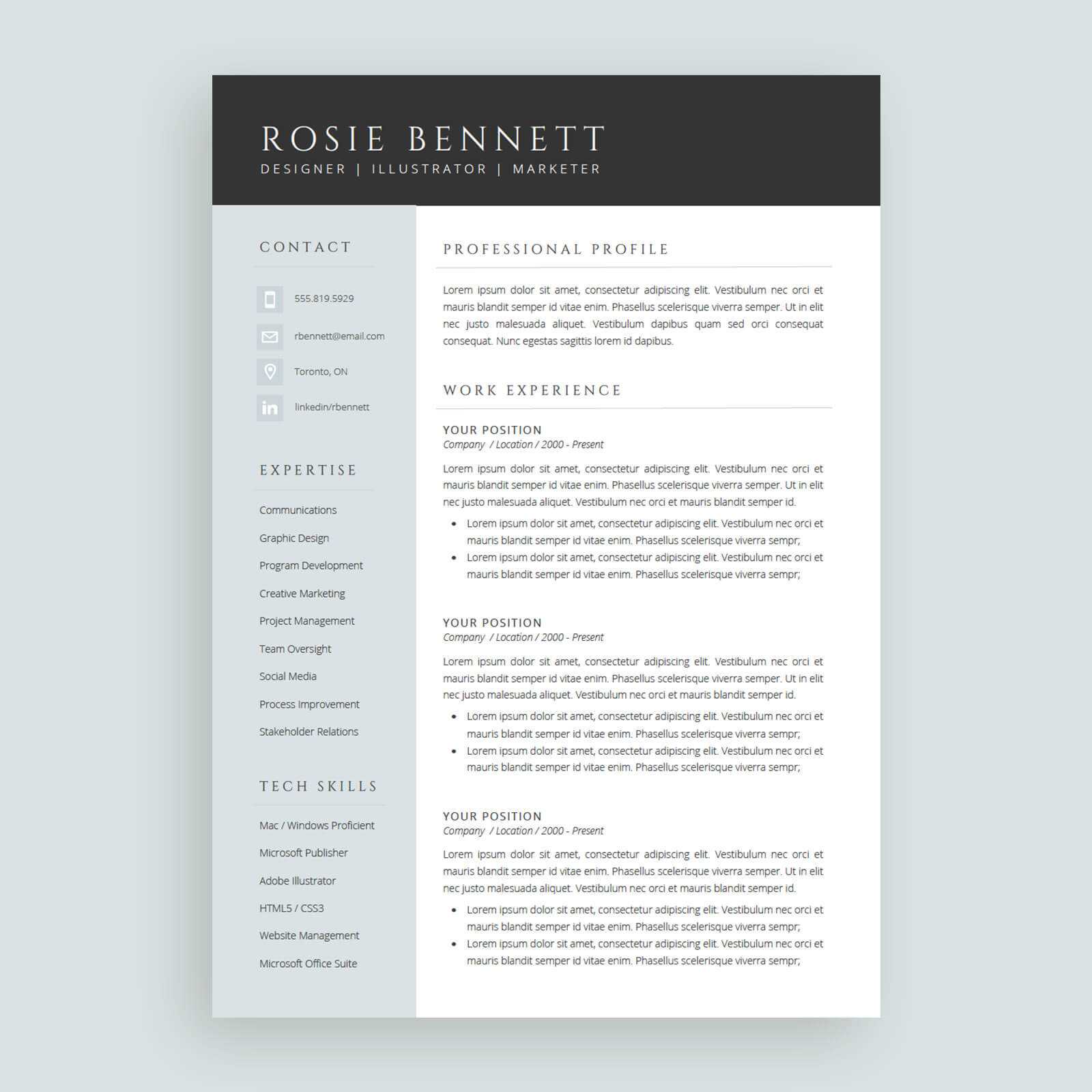Resume Templates For Microsoft™ Word And Google™ Docs – How Within Google Word Document Templates